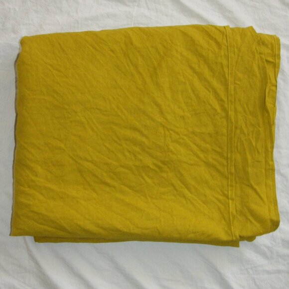 Linen Locker & Co 100% Flax Linen Mustard Golden Yellow Coach Drape Cover - Picture 7 of 8